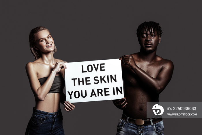 Couple of international models participating in social campaign