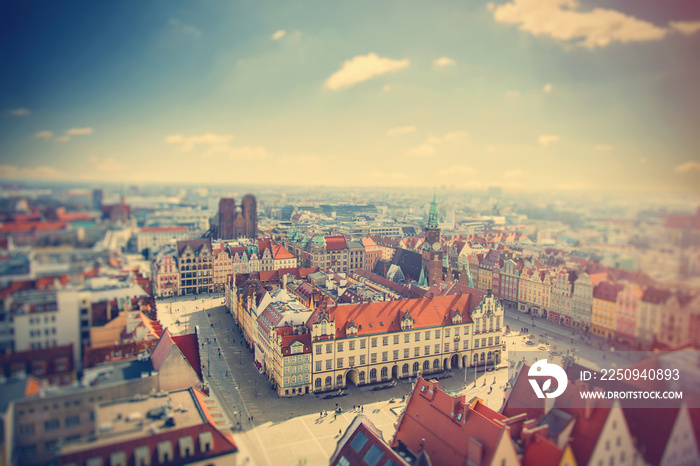 photo of wonderful view of beautiful Wroclaw on the clear sky background