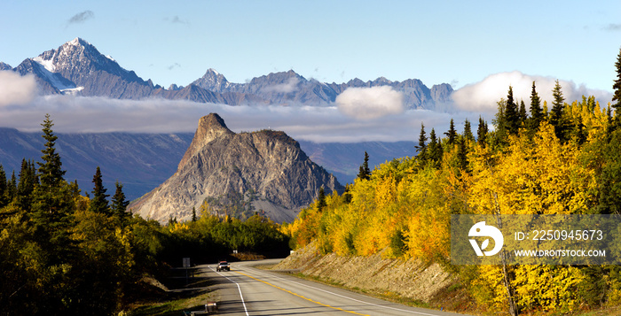 Chugach Mountains Matanuska River Valley阿拉斯加公路美国