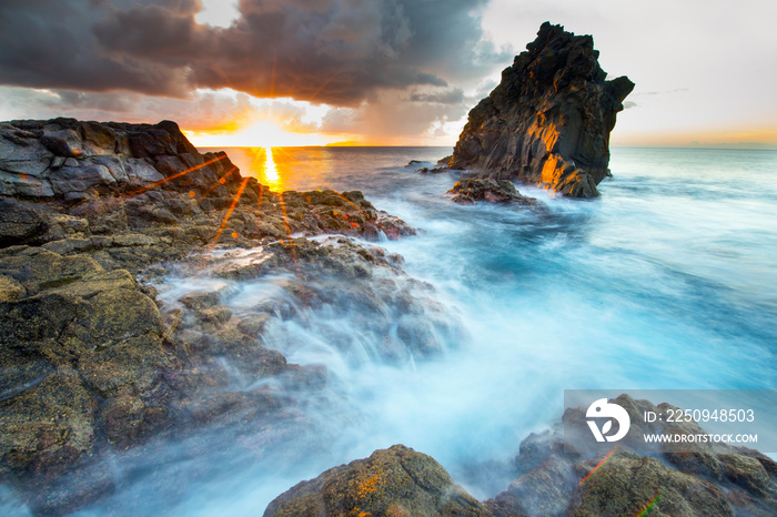 Beautiful sunrise at ocean coast