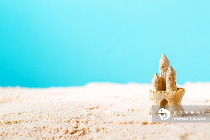 Summer theme with sand castle