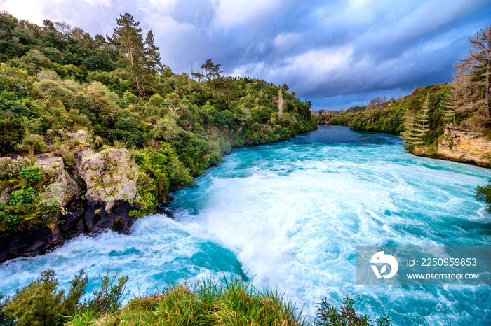 Powerful Huka Falls in New Zealand