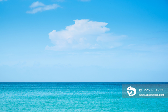 Calm Sea and Blue Sky Background.