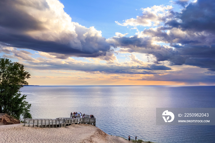 Lake Michigan Overlook at Sunset