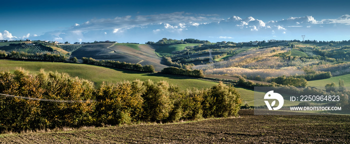 Soft hills between Emilia romagna e Marche, Italy.