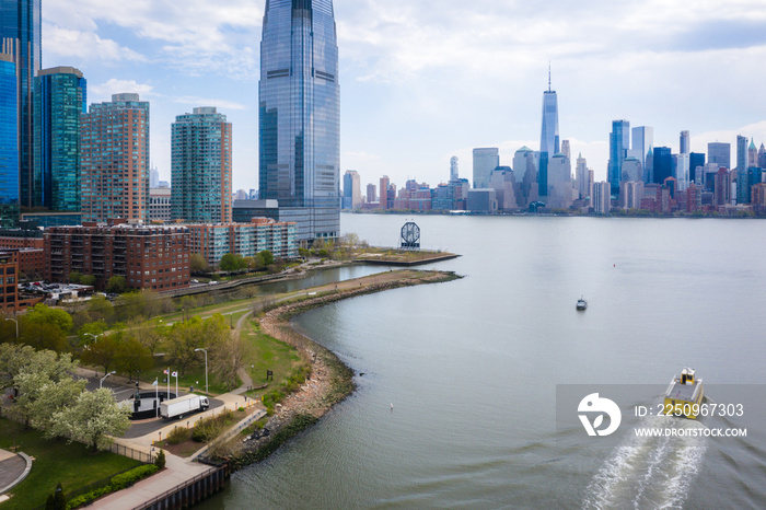 Aerial of Jersey City New Jersey 