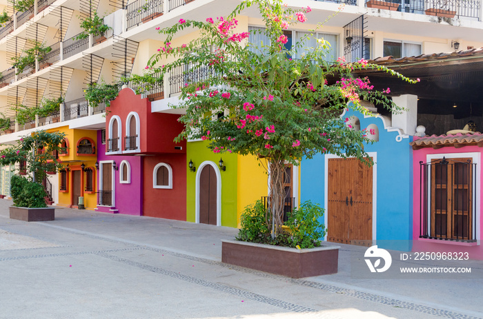 Colorful apartment building in Puerto Vallarta, Mexico.