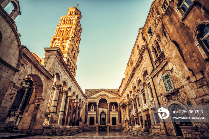The Diocletians Palace in Split, Croatia - Famous Diocletian Palace is ancient palace built for Emp