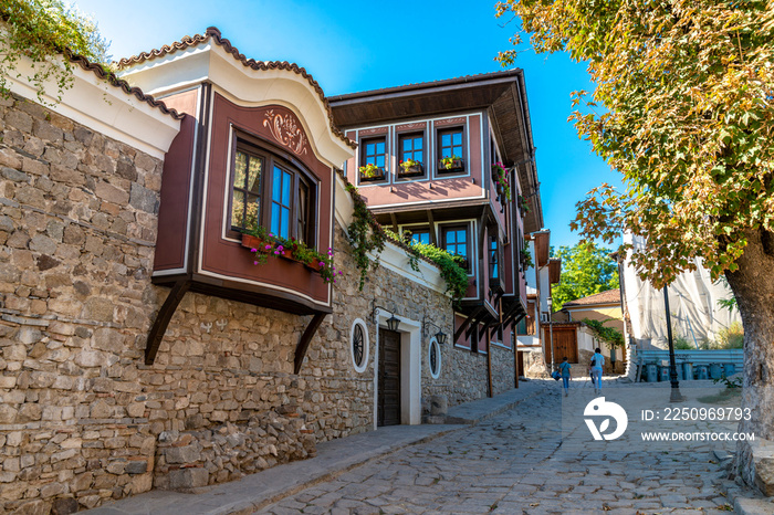 amazing street in Plovdiv city in Bulgaria