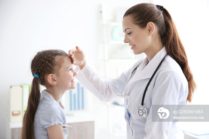 Cute girl visiting doctor