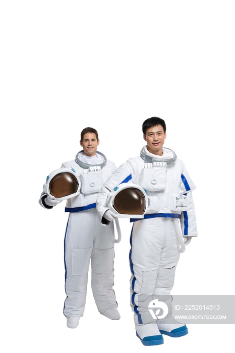 棚拍两个男宇航员