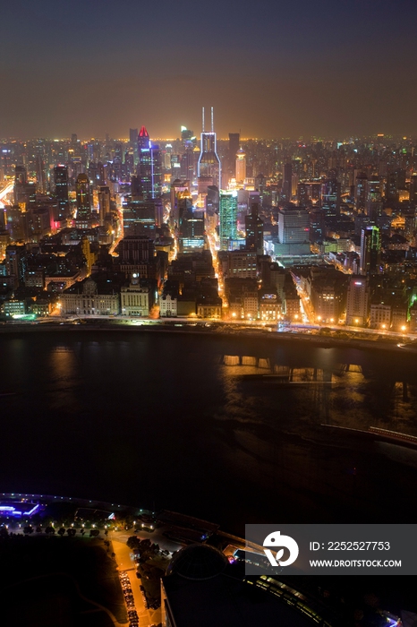 陆家嘴夜景鸟瞰