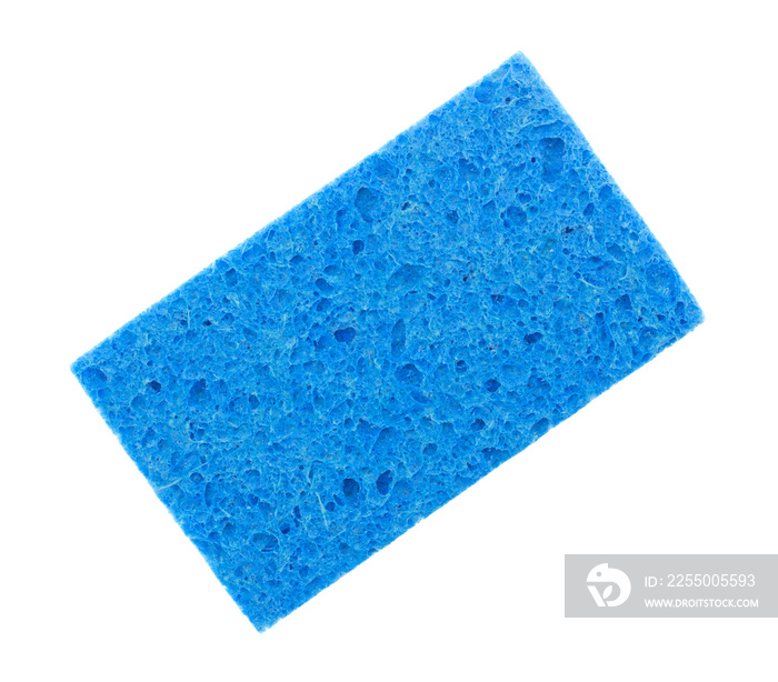 Blue sponge on a white background