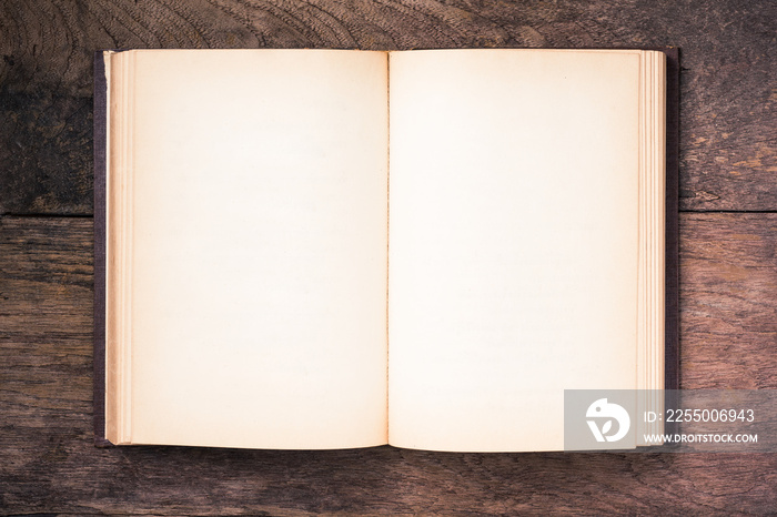 Opening blank page of vintage brown hardcover book