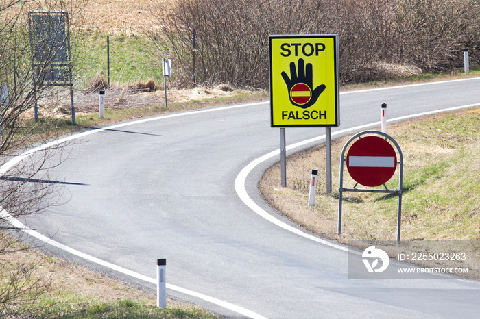 Warnung für potentielle Geisterfahrer