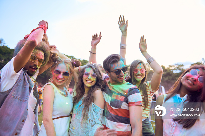 Dancing together during music festival