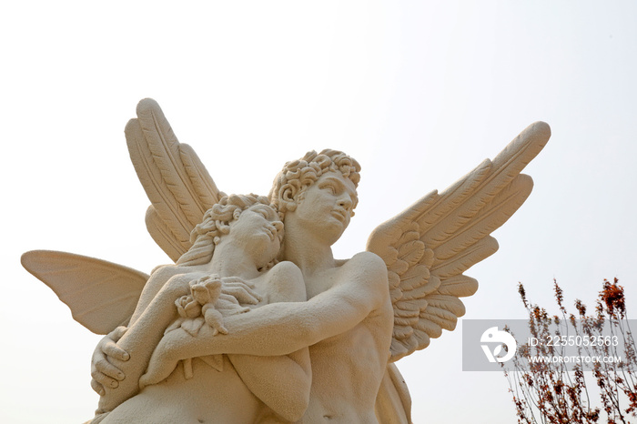 Cupid and psyche sculpture at a park, China