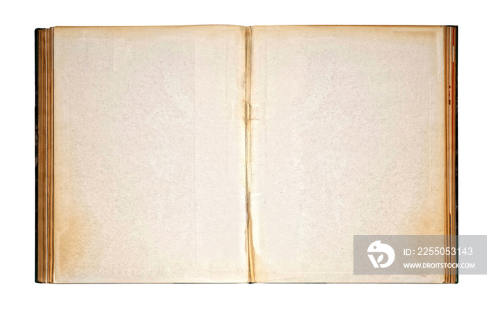 Worn Blank Pages of Old Open Antique Book