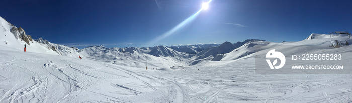 winter skiing area in montafon in the european Alps