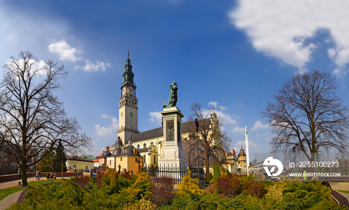 Jasna Gora monastery in Czestochowa city. Jasna Gora is the most famous shrine to the Virgin Mary. Czestochowa city is local tourist attraction in Poland