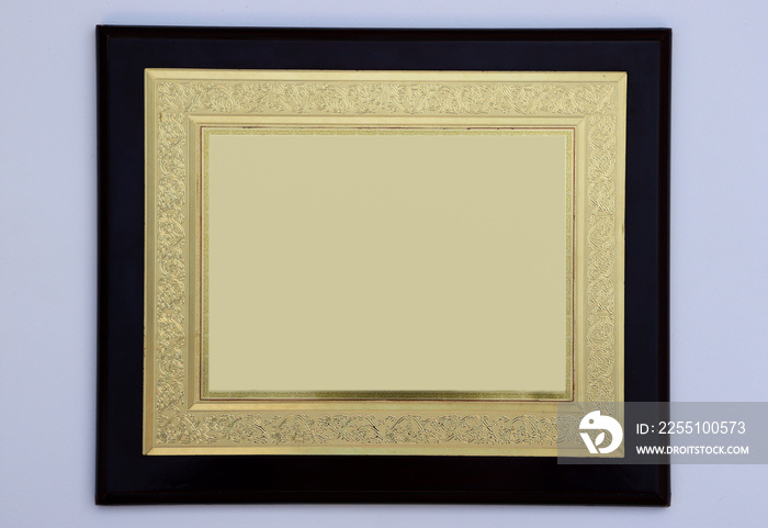 Antique gold frame with black border isolated with white background