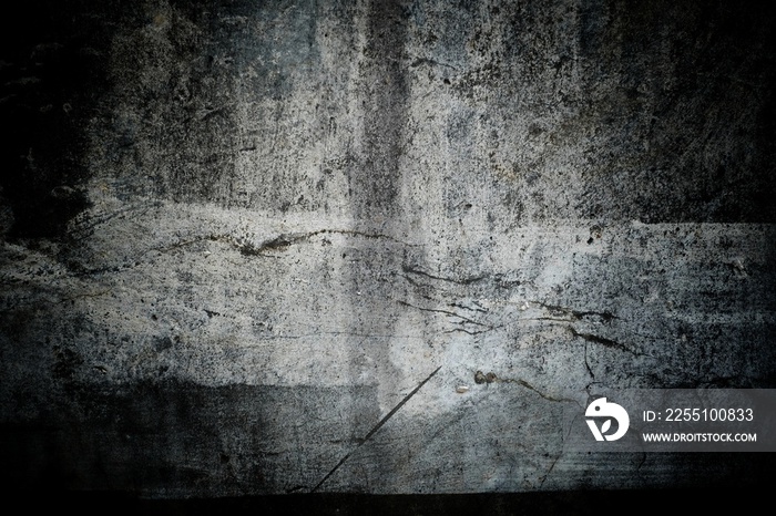 Scary dark wall background, old walls full of stains and scratches. horror concept wall background