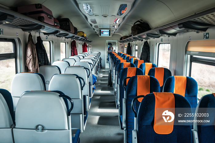 interior of a fast passenger train