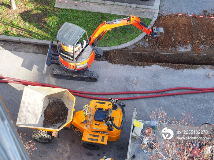 travaux de voirie, chantier