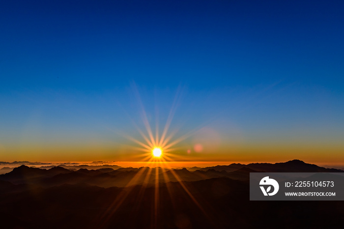 Sunrise at the mount Sinai. Sinai peninsula, Egypt