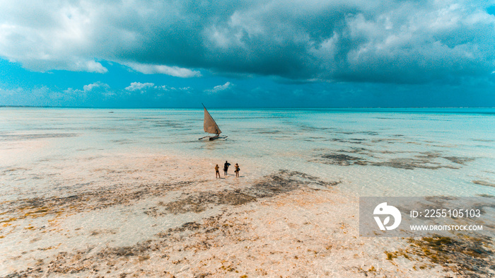 fishermen’s dhow in stone town, Zanzibar