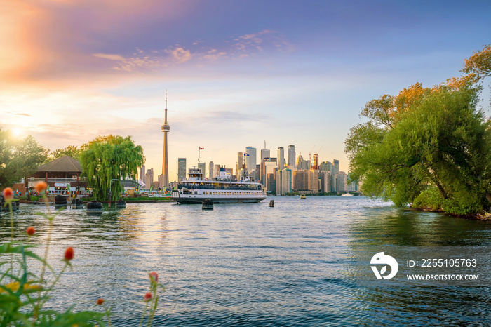 Toronto city Skyline at sunset Canada