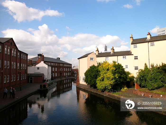 Beautiful view of Birmingham canal waterway