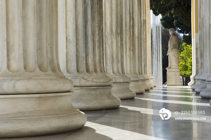 row of marble columns