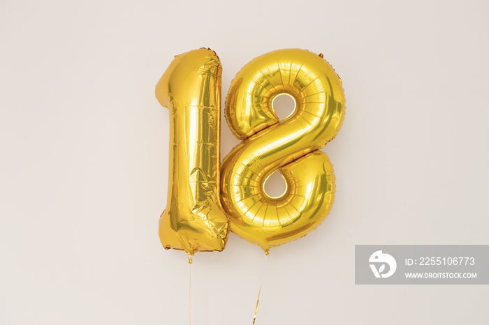 Golden numbers 18. Birthday concept