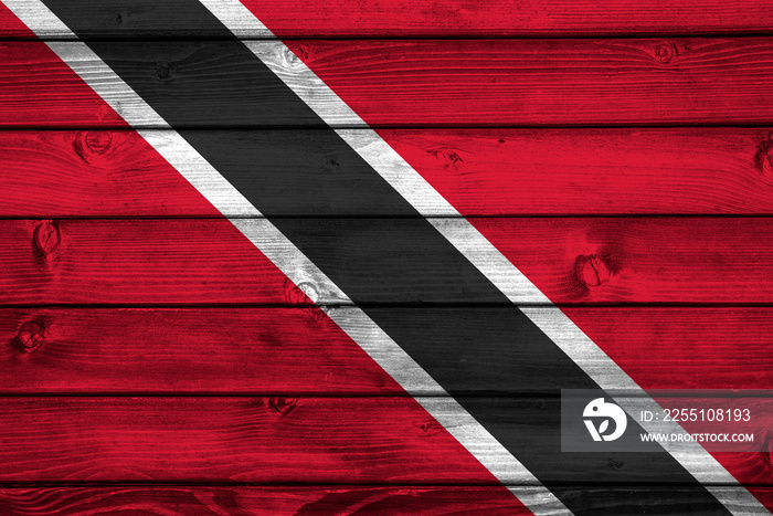 Flag of Trinidad and Tobago on wooden surface