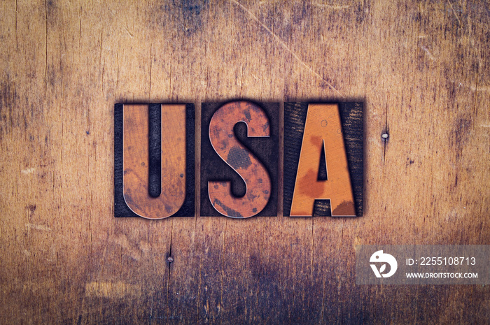 USA Concept Wooden Letterpress Type