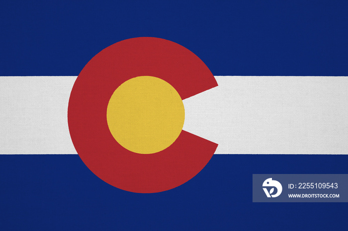 Colorado flag with fabric texture