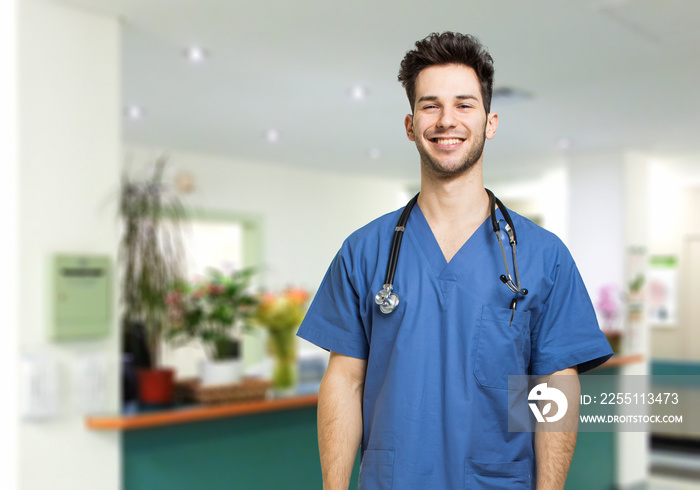 Male nurse smiling