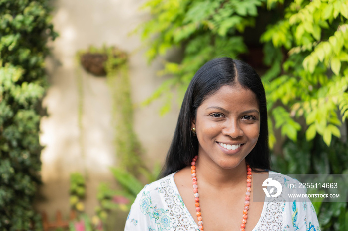 Colombian woman in traditional dress