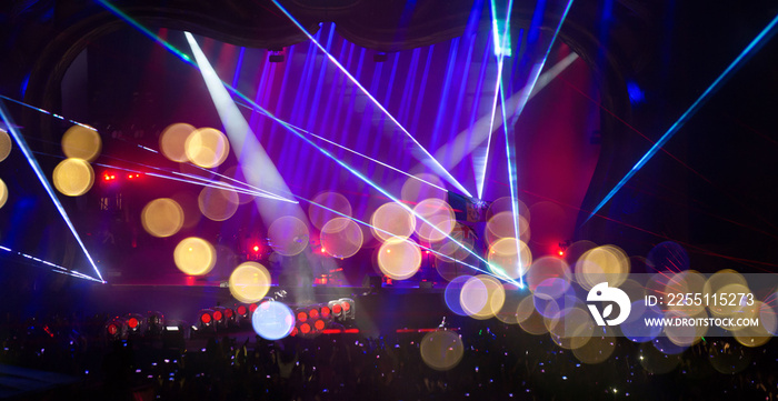 Summer festival concert crowd lights