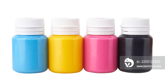 Color gouache jars and color acrylic paints