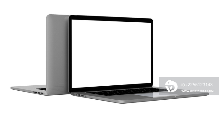 Modern laptop  isolated on white background. 3D Illustration.