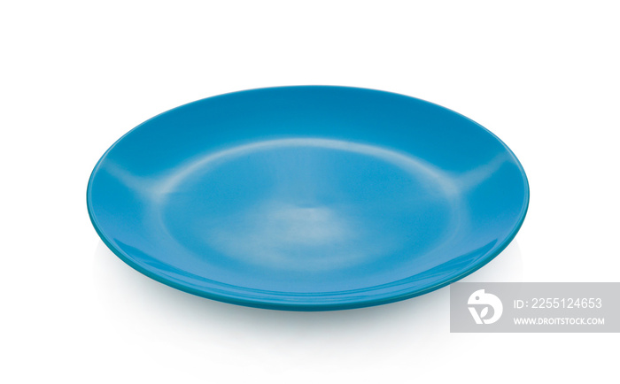 blue plate on white background