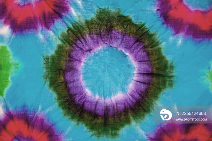 Close up pattern of tie dye texture fabric abstract background