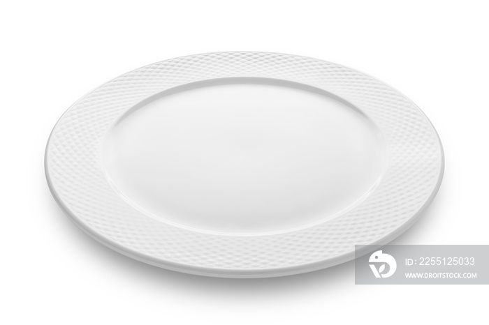 Empty plate isolated on white background with clipping path.