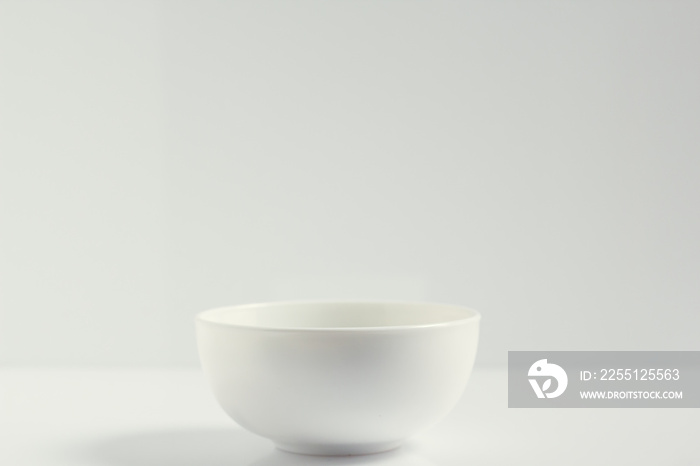 White bowl on white background, Front view