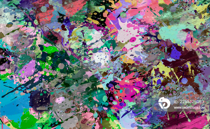 abstract dark background with colorful splashes