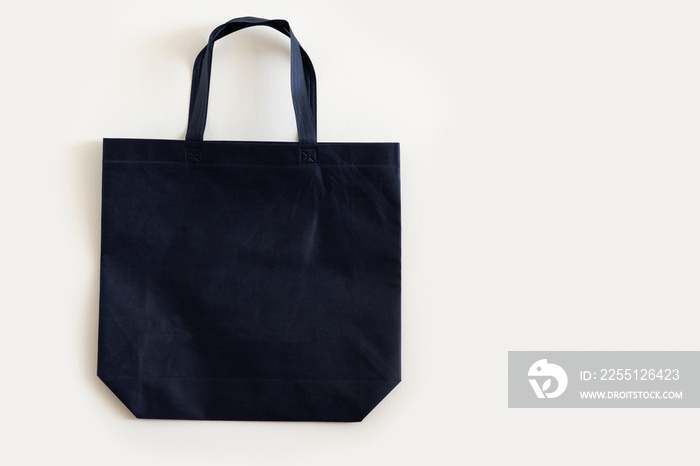 Navy blue  blank tote bag mock up design on white background