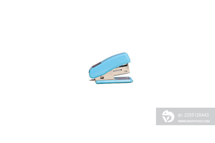 Blue stapler isolated on white background