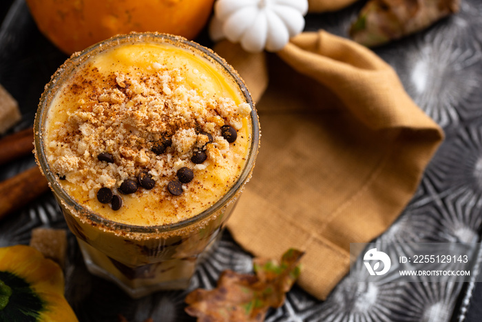 Autumn spiced pumpkin pie smoothie